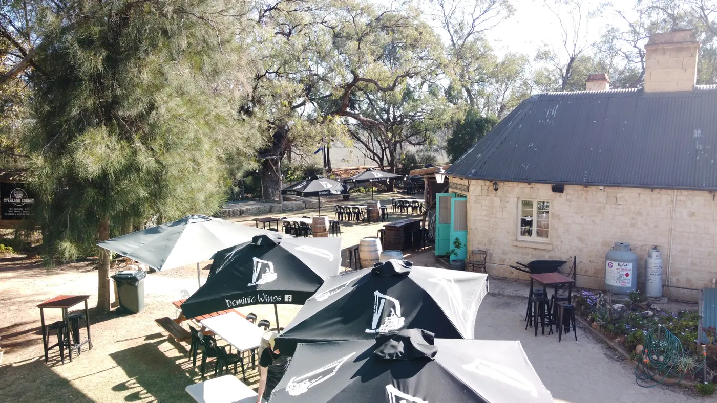 The beer garden from above