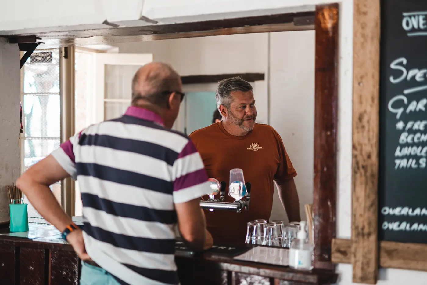 Regulars at the bar window
