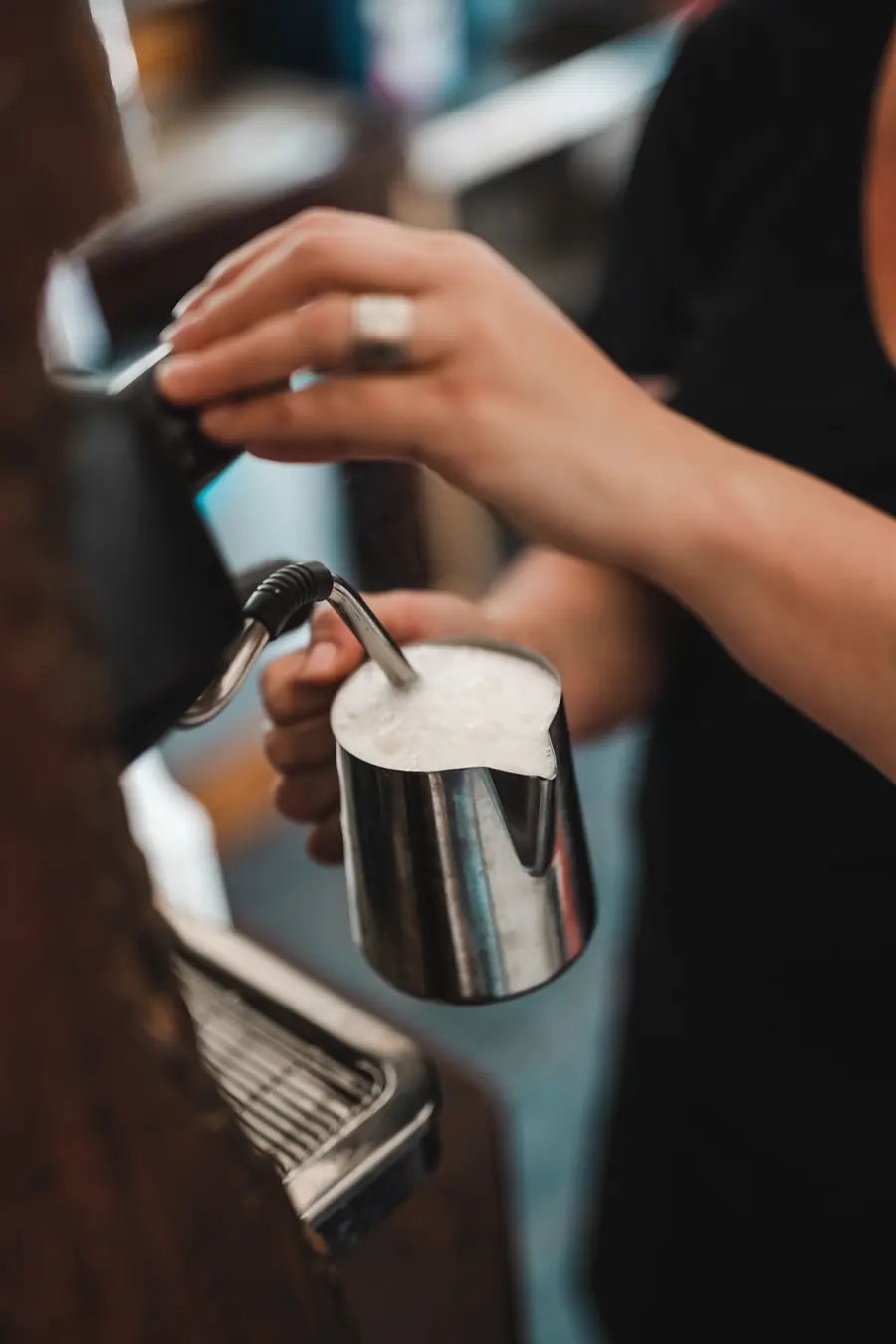Pouring a beer at the bar