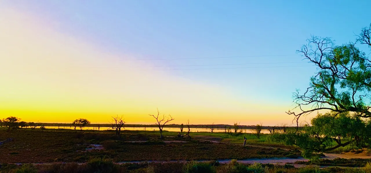 Sunset over the river flats